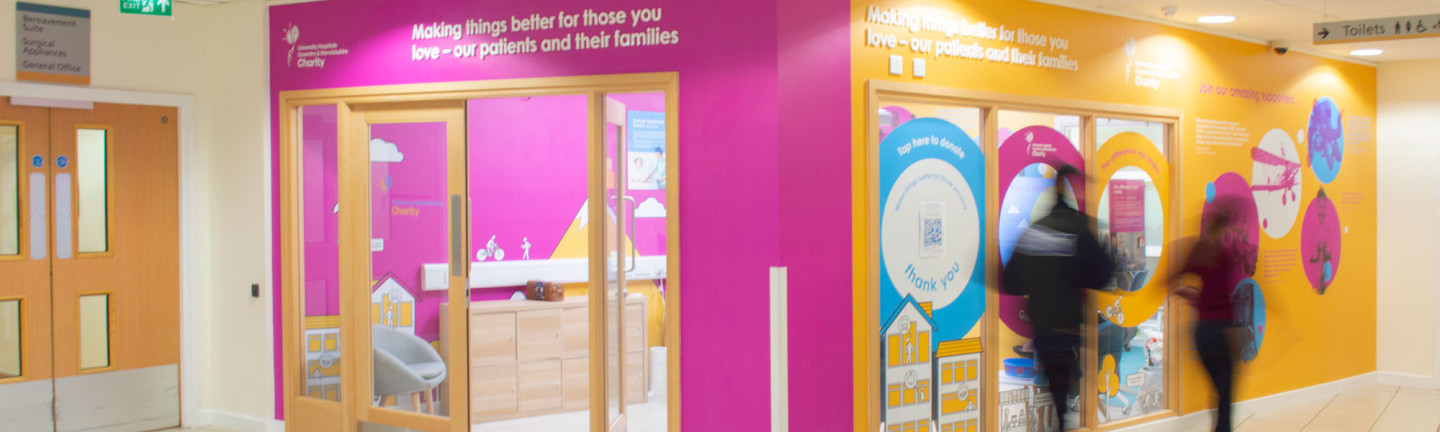Nhs Building Graphics Eyecatching wall graphics for this Hospital Charity Hub