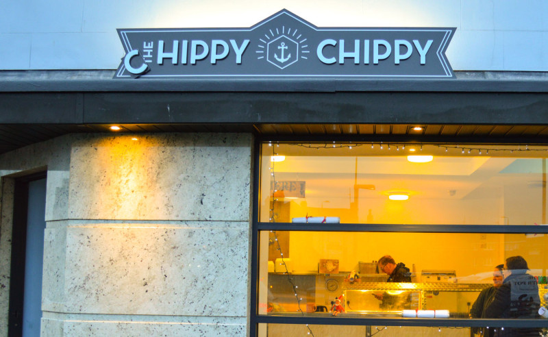 Chippy Shop Sign We lend a hand to deliver new signage for the Hippy Chippy